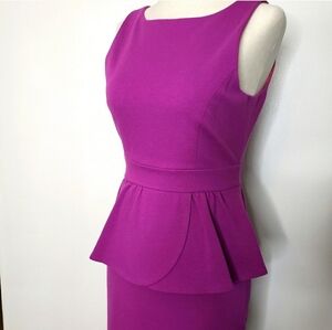 Tibi Norma Chic Jersey Knit Peplum Dress Casual Office Barbiecore Spring Luxury